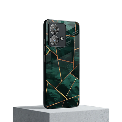 Geometric green motorola edge 40 neo 5g mobile cover | shockproof glass phone case