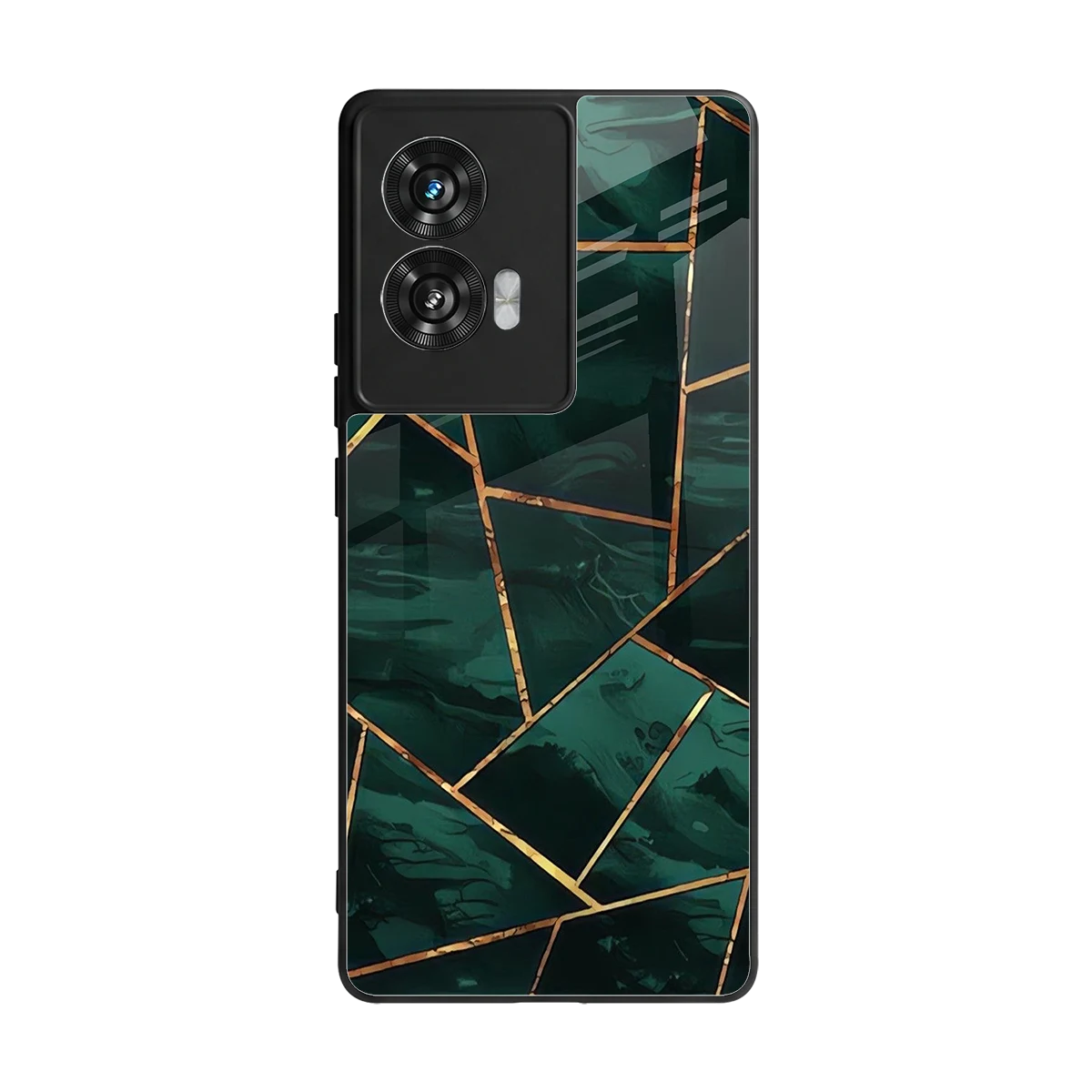Geometric green back phone cover | glass case for motorola edge 50 fusion