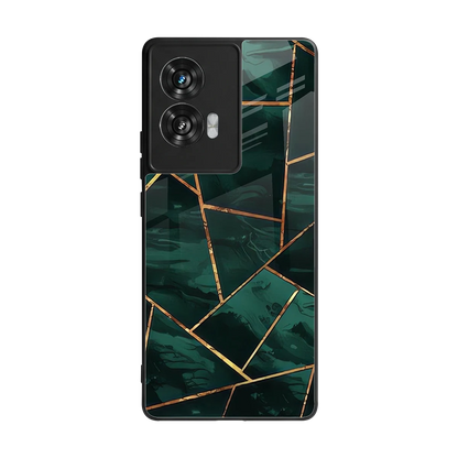 Geometric green back phone cover | glass case for motorola edge 50 fusion