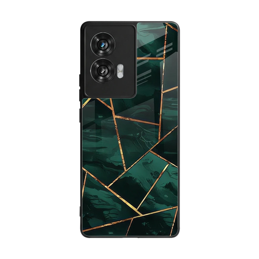 Geometric green back phone cover | glass case for motorola edge 50 fusion