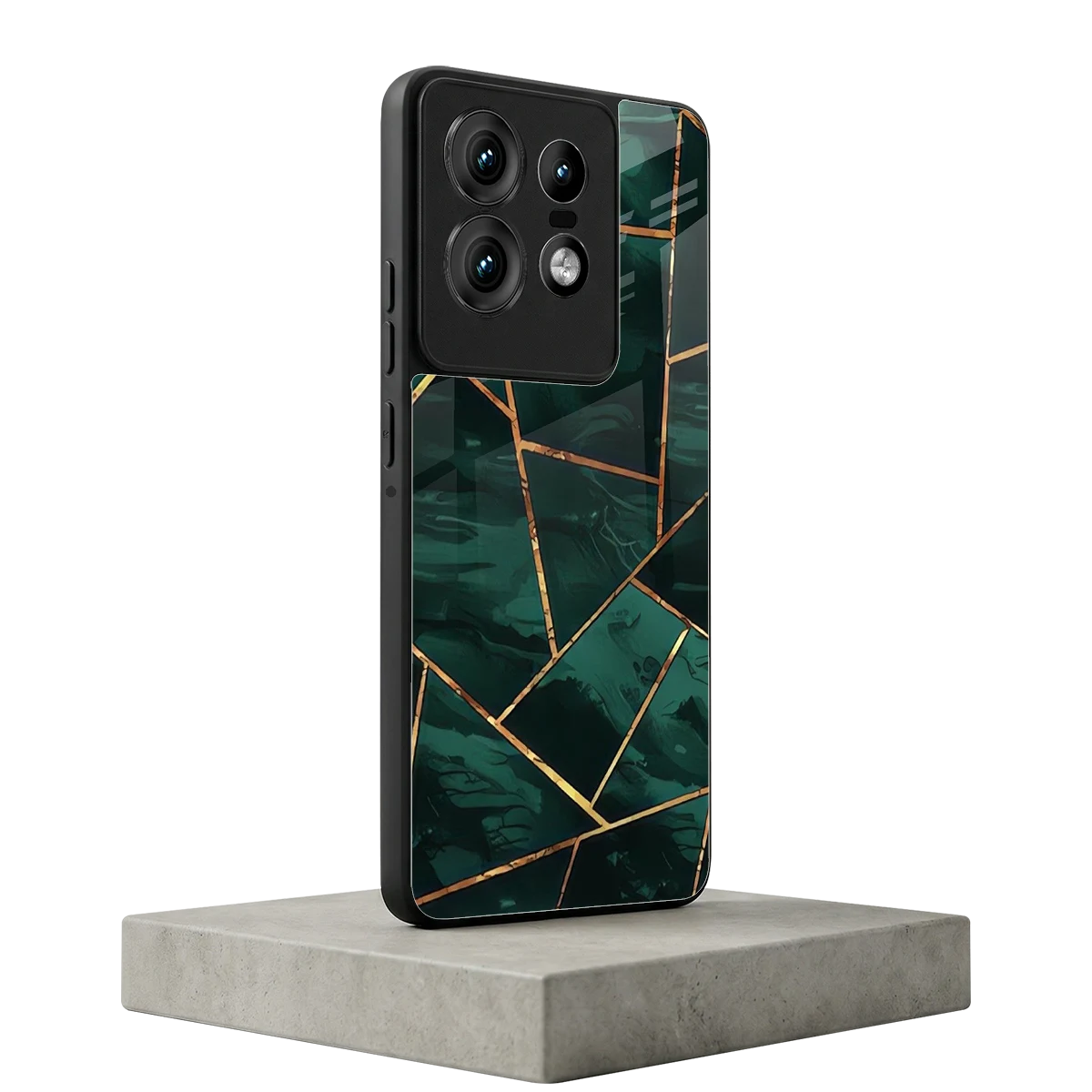 Geometric green motorola edge 50 pro mobile cover | shockproof glass phone case