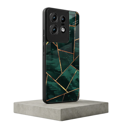 Geometric green motorola edge 50 pro mobile cover | shockproof glass phone case