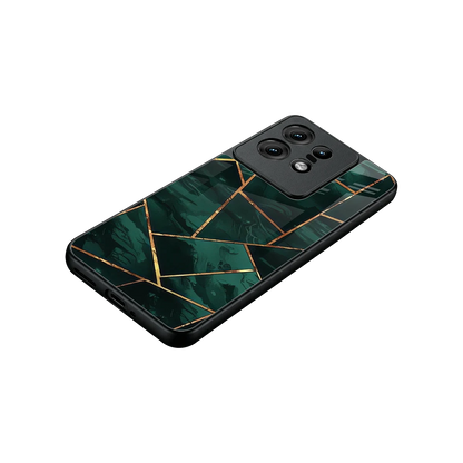 Geometric green stylish phone case for motorola edge 50 pro | glossy glass and slim fit