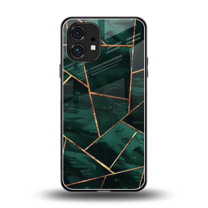 Geometric green back phone cover | glass case for nothing phone 1
