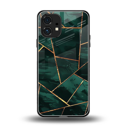 Geometric green back phone cover | glass case for nothing phone 1