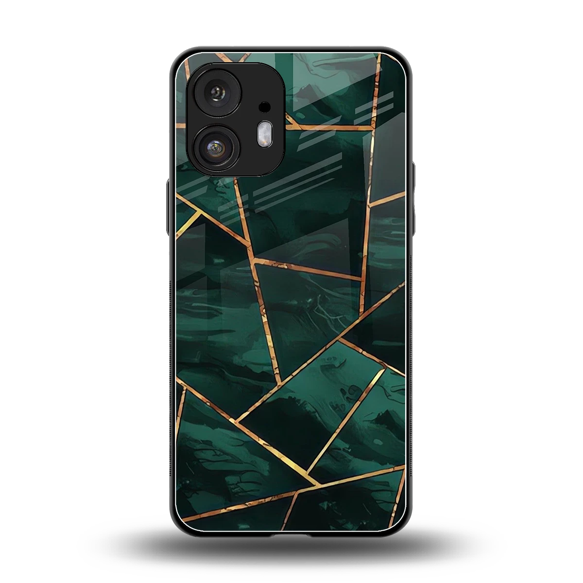 Geometric green back phone cover | glass case for nothing phone 2
