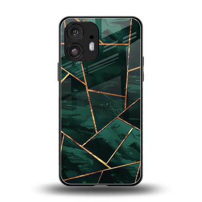 Geometric green back phone cover | glass case for nothing phone 2