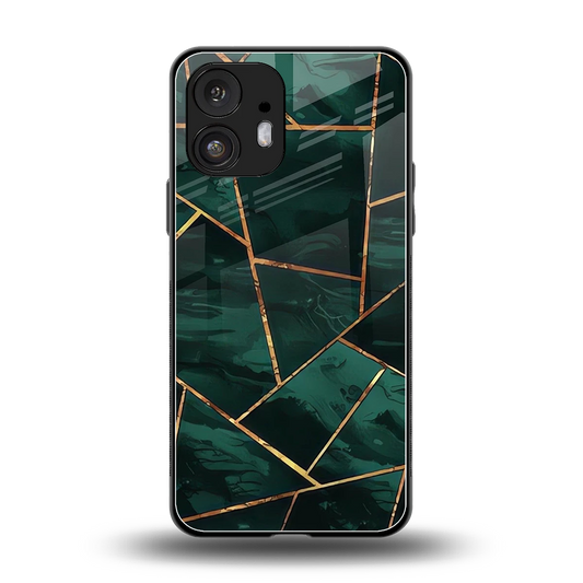 Geometric green back phone cover | glass case for nothing phone 2