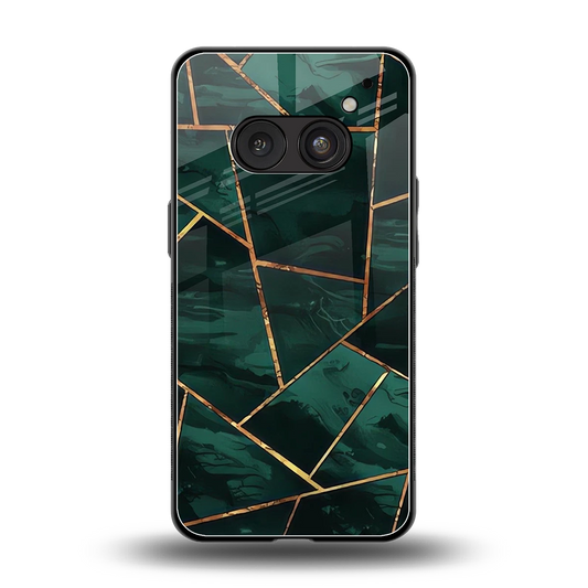 Geometric green back phone cover | glass case for nothing phone 2a plus