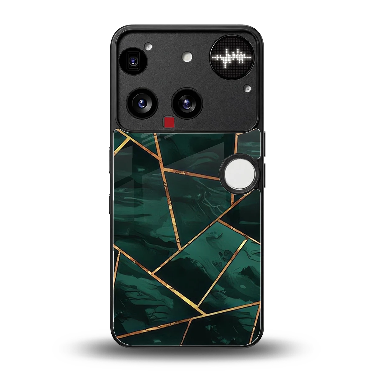 Geometric green back phone cover | glass case for nothing phone 3