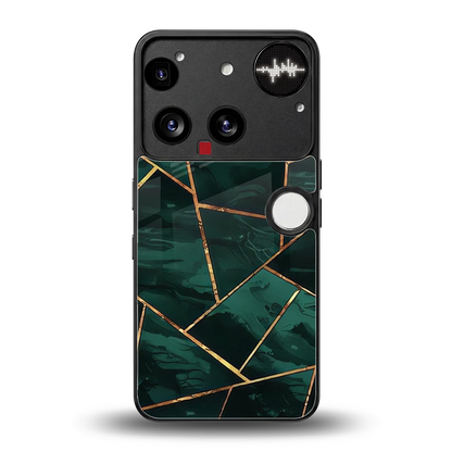 Geometric green back phone cover | glass case for nothing phone 3