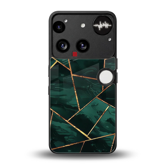 Geometric green back phone cover | glass case for nothing phone 3