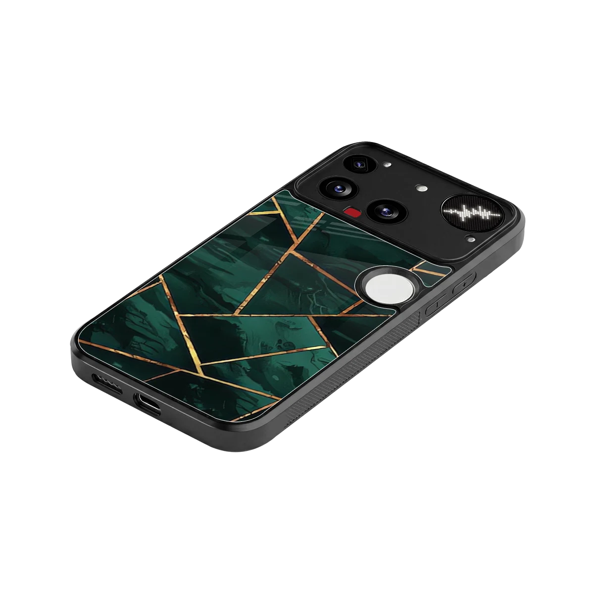 Geometric green stylish phone case for nothing phone 3 | glossy glass and slim fit