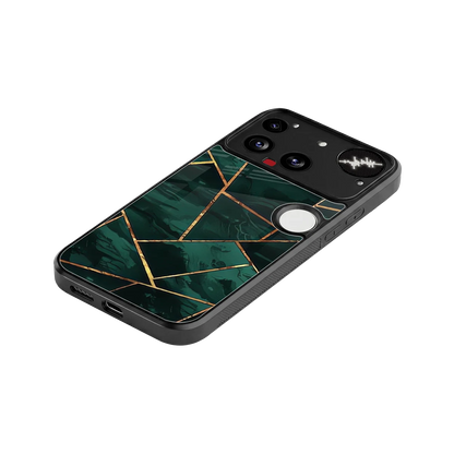 Geometric green stylish phone case for nothing phone 3 | glossy glass and slim fit