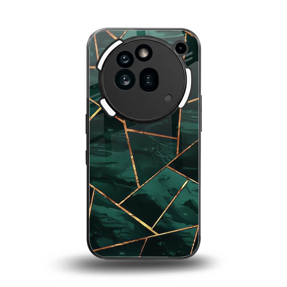 Geometric green back phone cover | glass case for nothing phone 3a pro