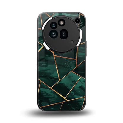 Geometric green back phone cover | glass case for nothing phone 3a pro
