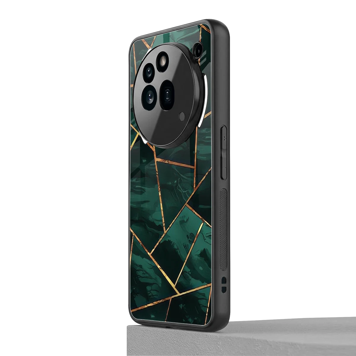 Geometric green nothing phone 3a pro mobile cover | shockproof glass phone case