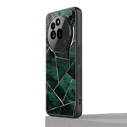 Geometric green nothing phone 3a pro mobile cover | shockproof glass phone case