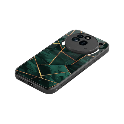 Geometric green stylish phone case for nothing phone 3a pro | glossy glass and slim fit