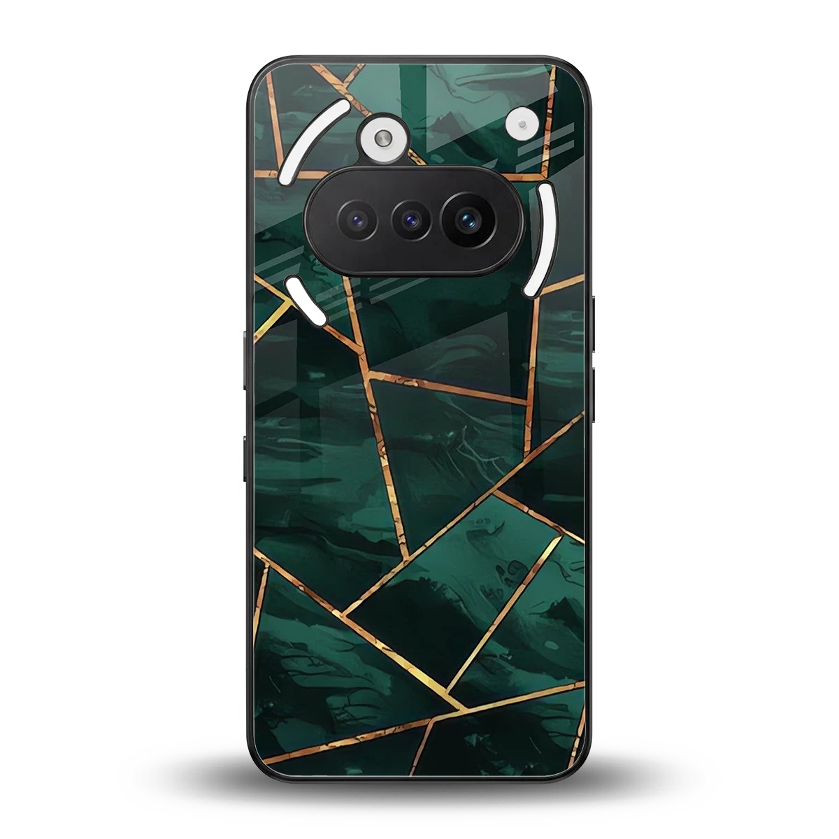 Geometric green back phone cover | glass case for nothing phone 3a