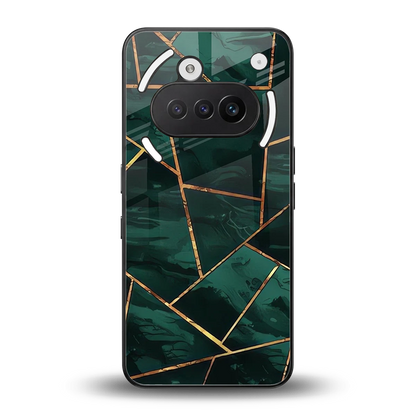Geometric green back phone cover | glass case for nothing phone 3a