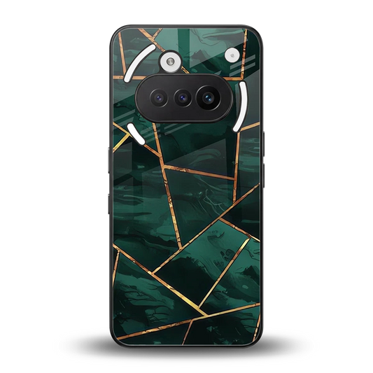 Geometric green back phone cover | glass case for nothing phone 3a
