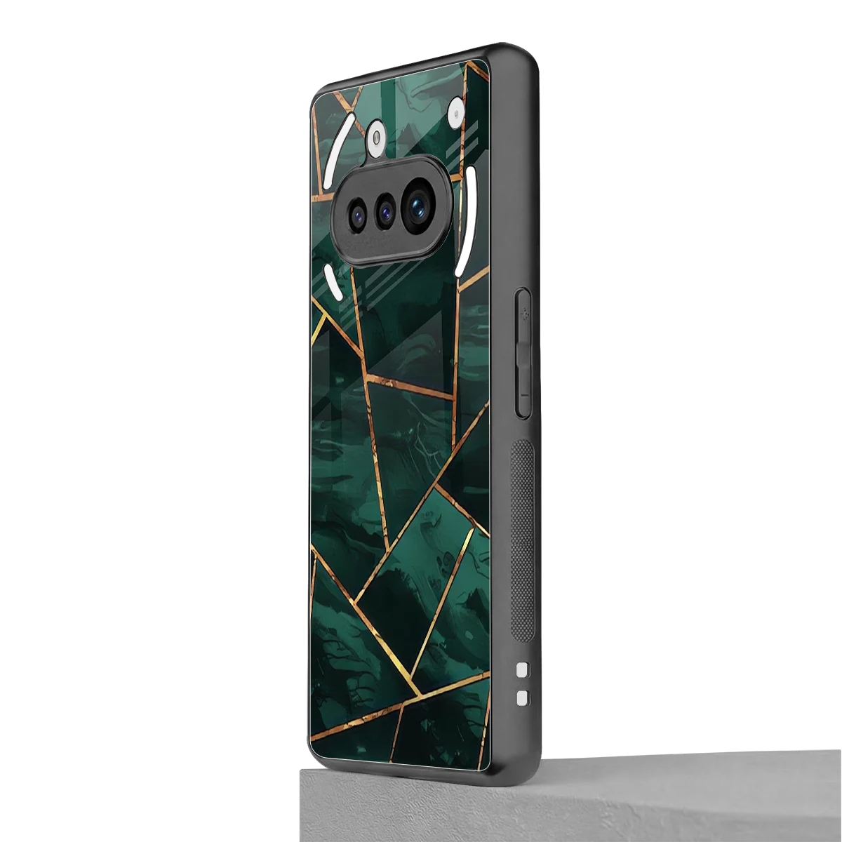 Geometric green nothing phone 3a mobile cover | shockproof glass phone case