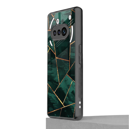 Geometric green nothing phone 3a mobile cover | shockproof glass phone case