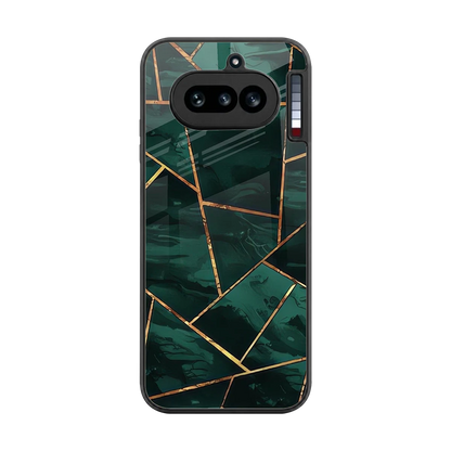 Geometric green back phone cover | glass case for nothing phone 4a