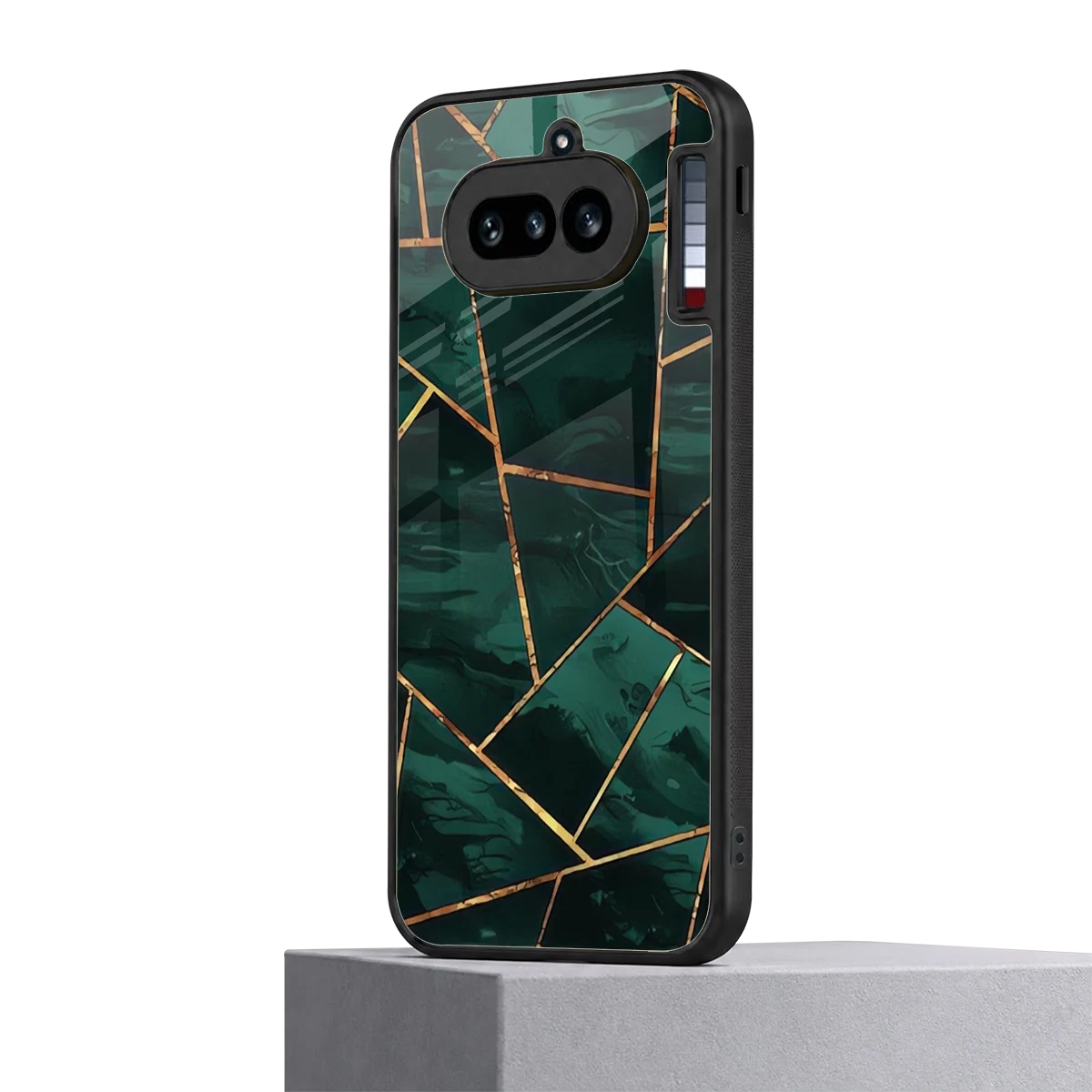 Geometric green nothing phone 4a mobile cover | shockproof glass phone case