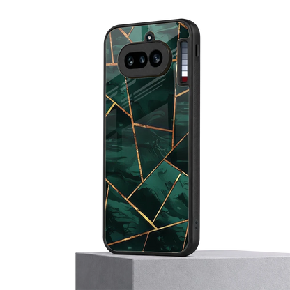 Geometric green nothing phone 4a mobile cover | shockproof glass phone case