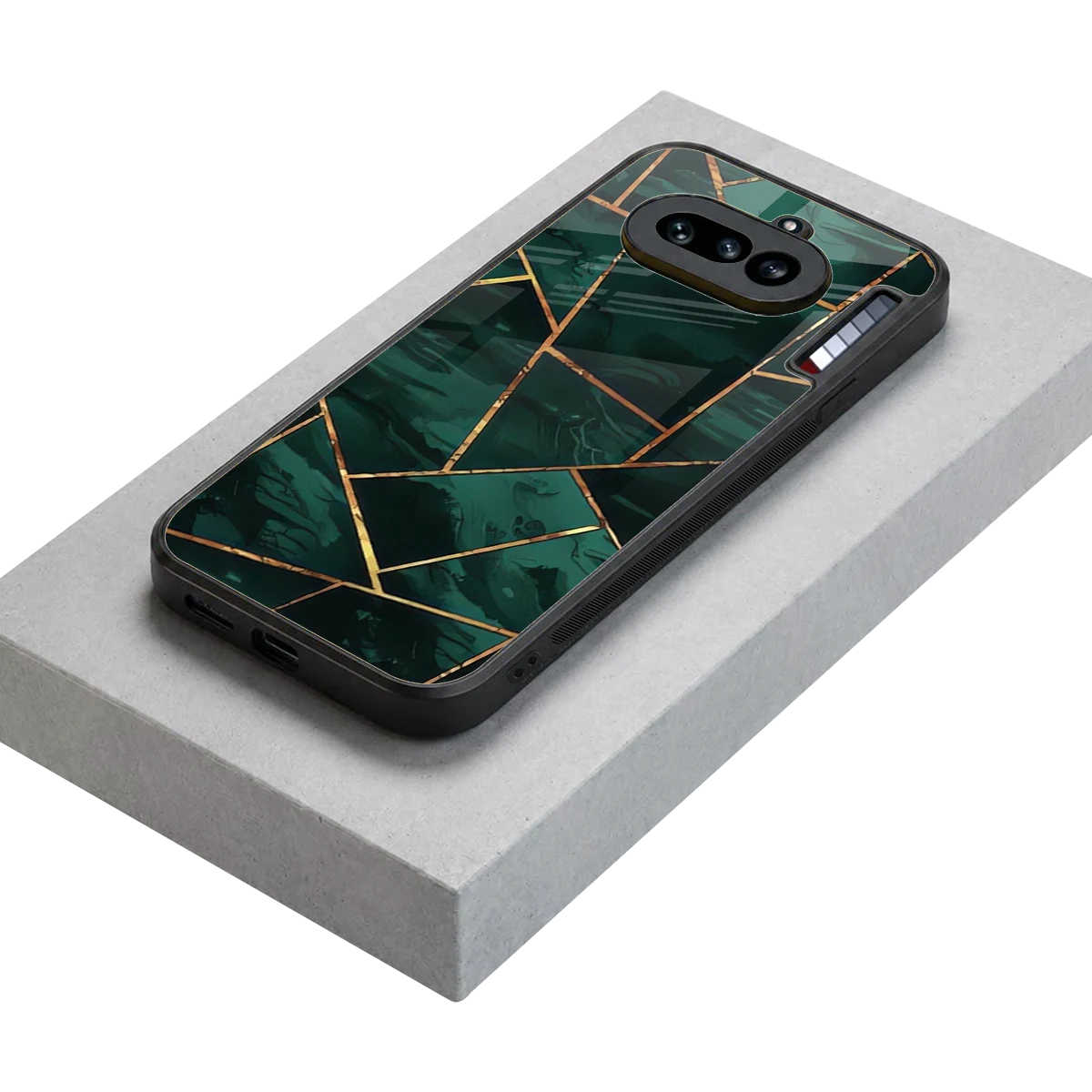 Geometric green stylish phone case for nothing phone 4a | glossy glass and slim fit
