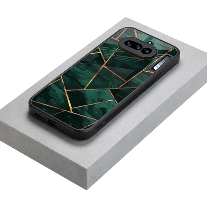 Geometric green stylish phone case for nothing phone 4a | glossy glass and slim fit