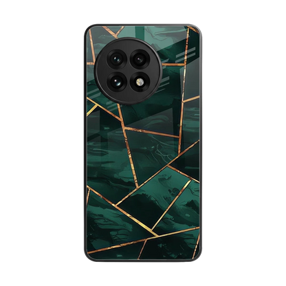 Geometric green back phone cover | glass case for oneplus 13r