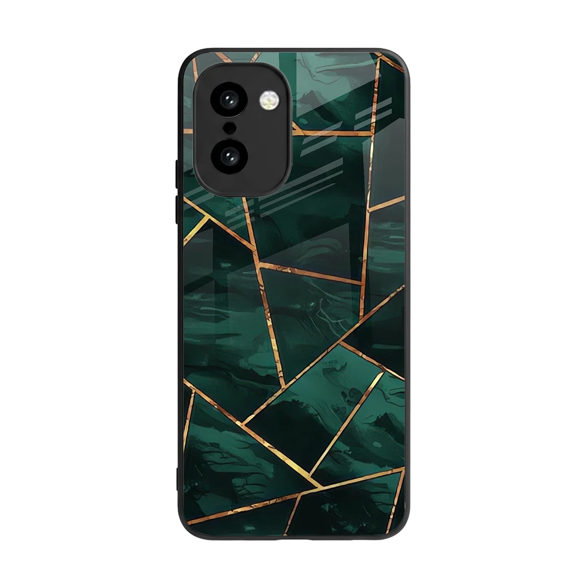 Geometric green back phone cover | glass case for oneplus 15r