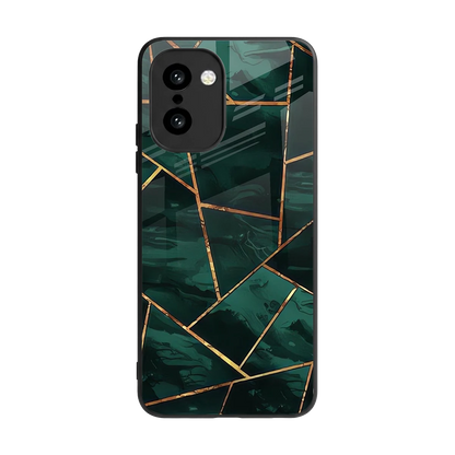 Geometric green back phone cover | glass case for oneplus 15r