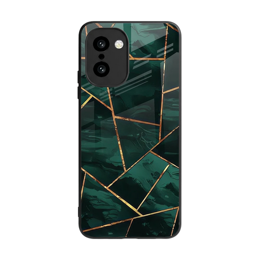 Geometric green back phone cover | glass case for oneplus 15r