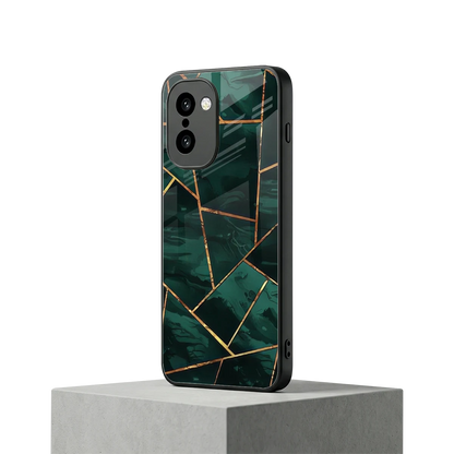 Geometric green oneplus 15r mobile cover | shockproof glass phone case