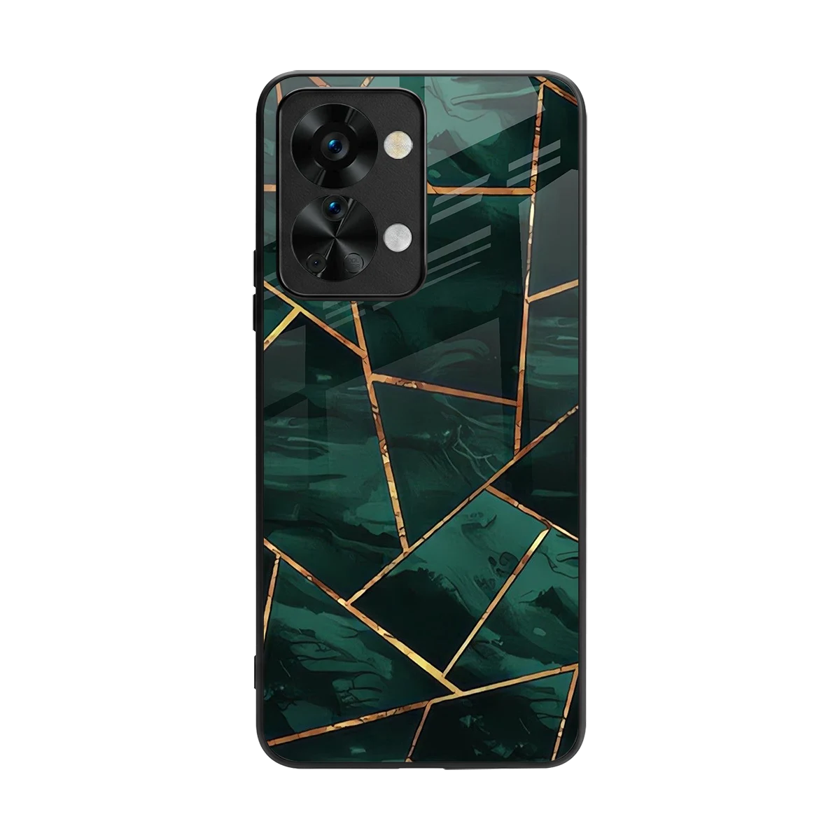 Geometric green back phone cover | glass case for oneplus nord 2t