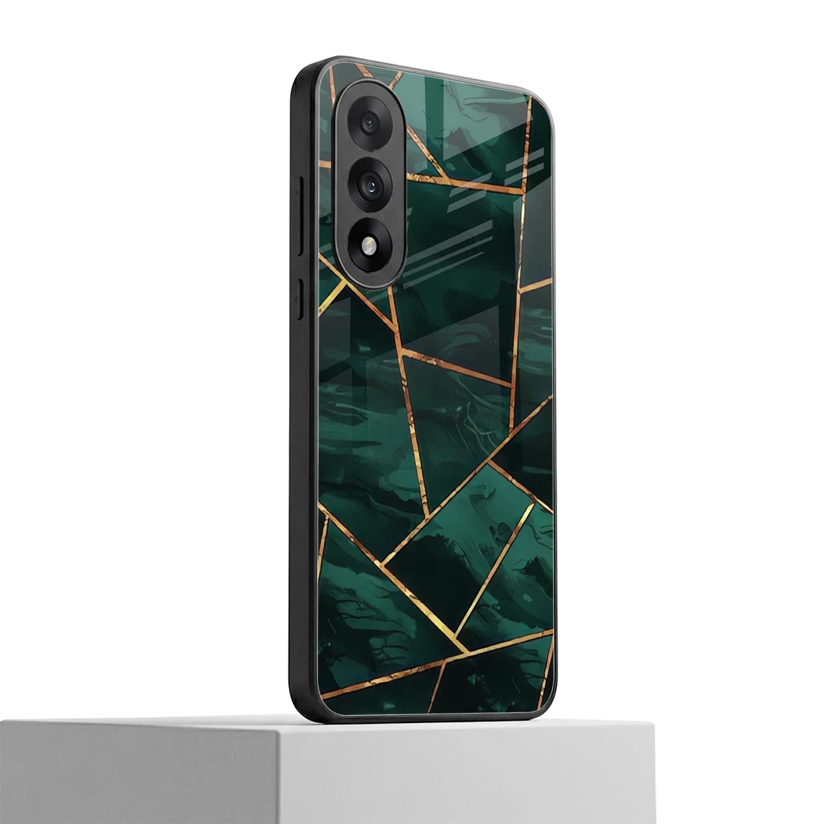 Geometric green oneplus nord 5 mobile cover | shockproof glass phone case