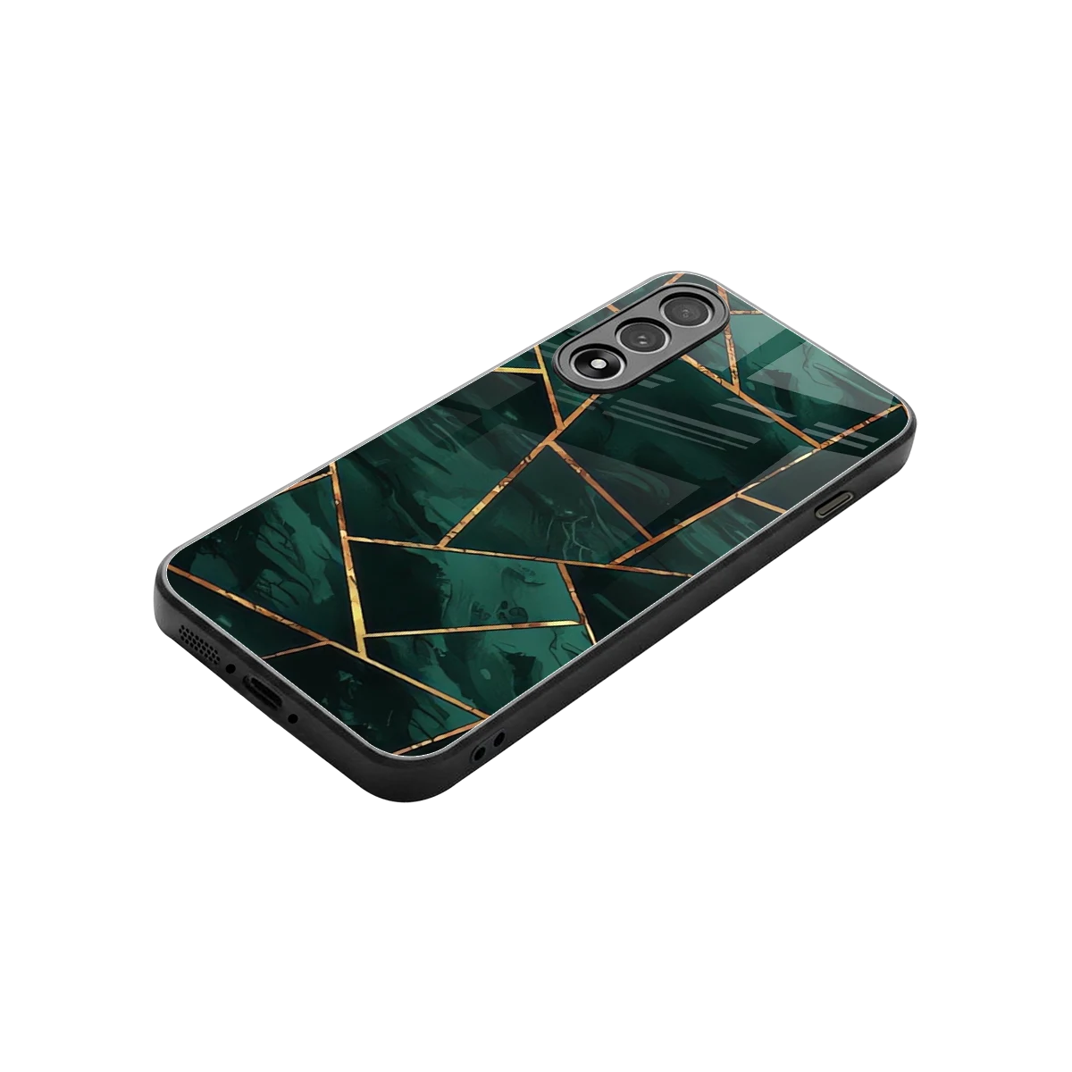 Geometric green stylish phone case for oneplus nord 5 | glossy glass and slim fit