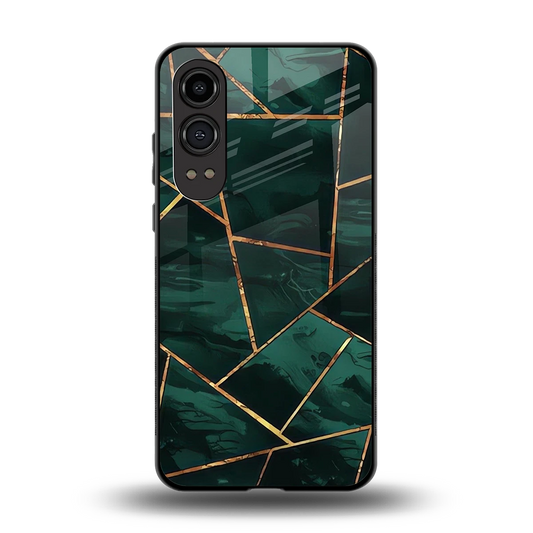 Geometric green back phone cover | glass case for oneplus nord ce 4 lite