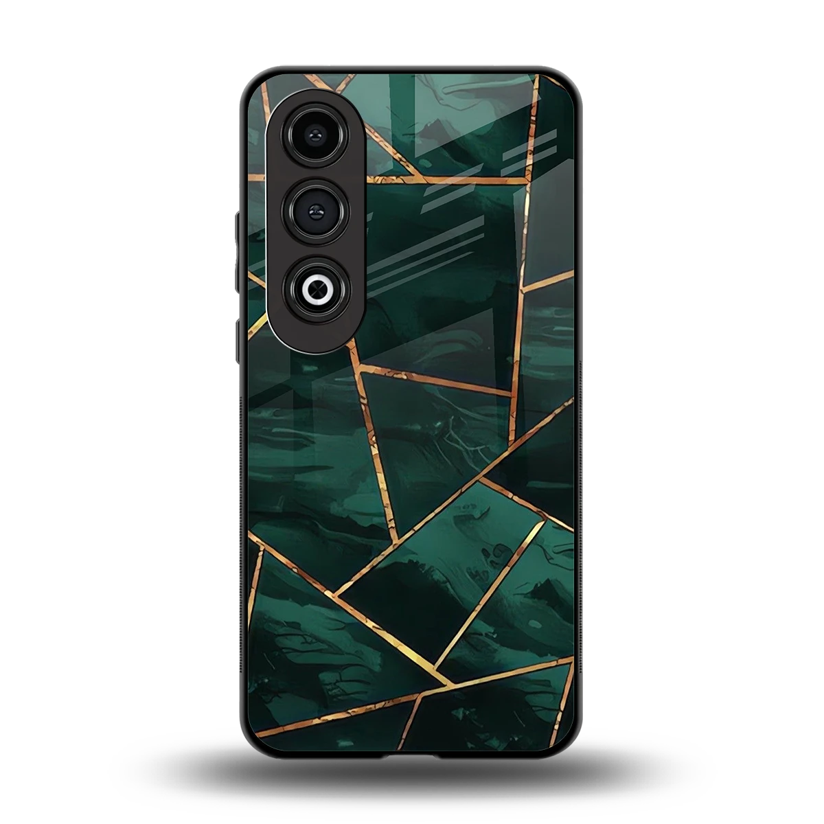 Geometric green back phone cover | glass case for oneplus nord ce 4