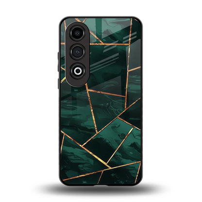 Geometric green back phone cover | glass case for oneplus nord ce 4