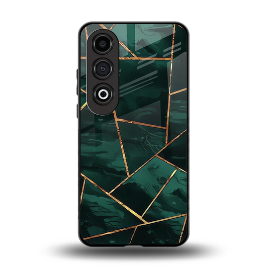 Geometric green back phone cover | glass case for oneplus nord ce 4