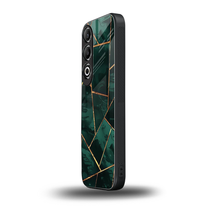 Geometric green oneplus nord ce 4 mobile cover | shockproof glass phone case