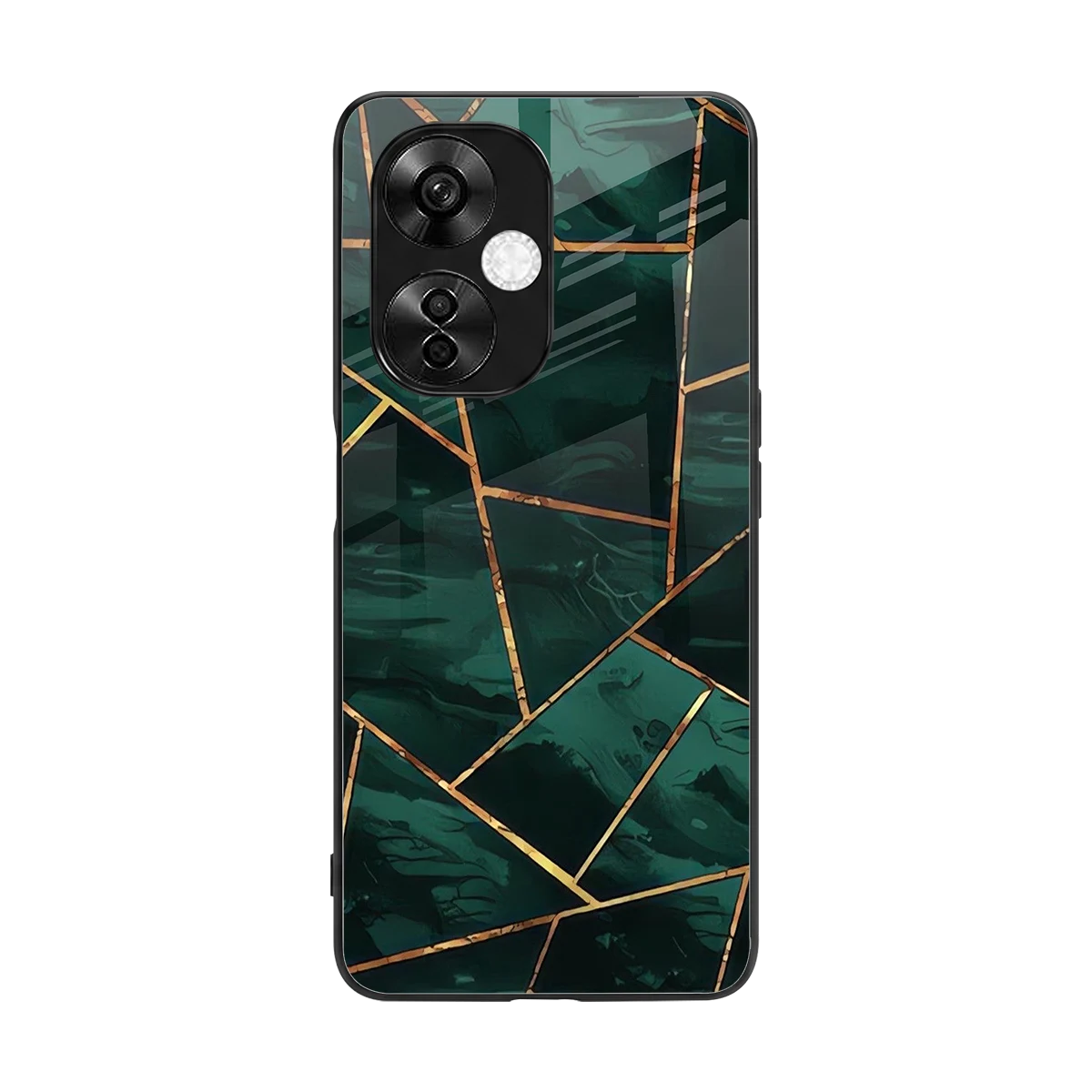Geometric green back phone cover | glass case for oneplus nord ce 3 lite