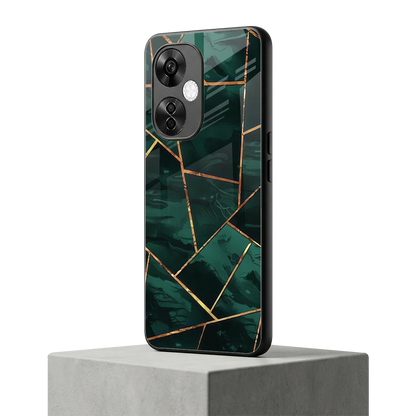Geometric green oneplus nord ce 3 lite mobile cover | shockproof glass phone case