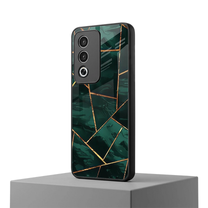 Geometric green oppo a3 pro mobile cover | shockproof glass phone case