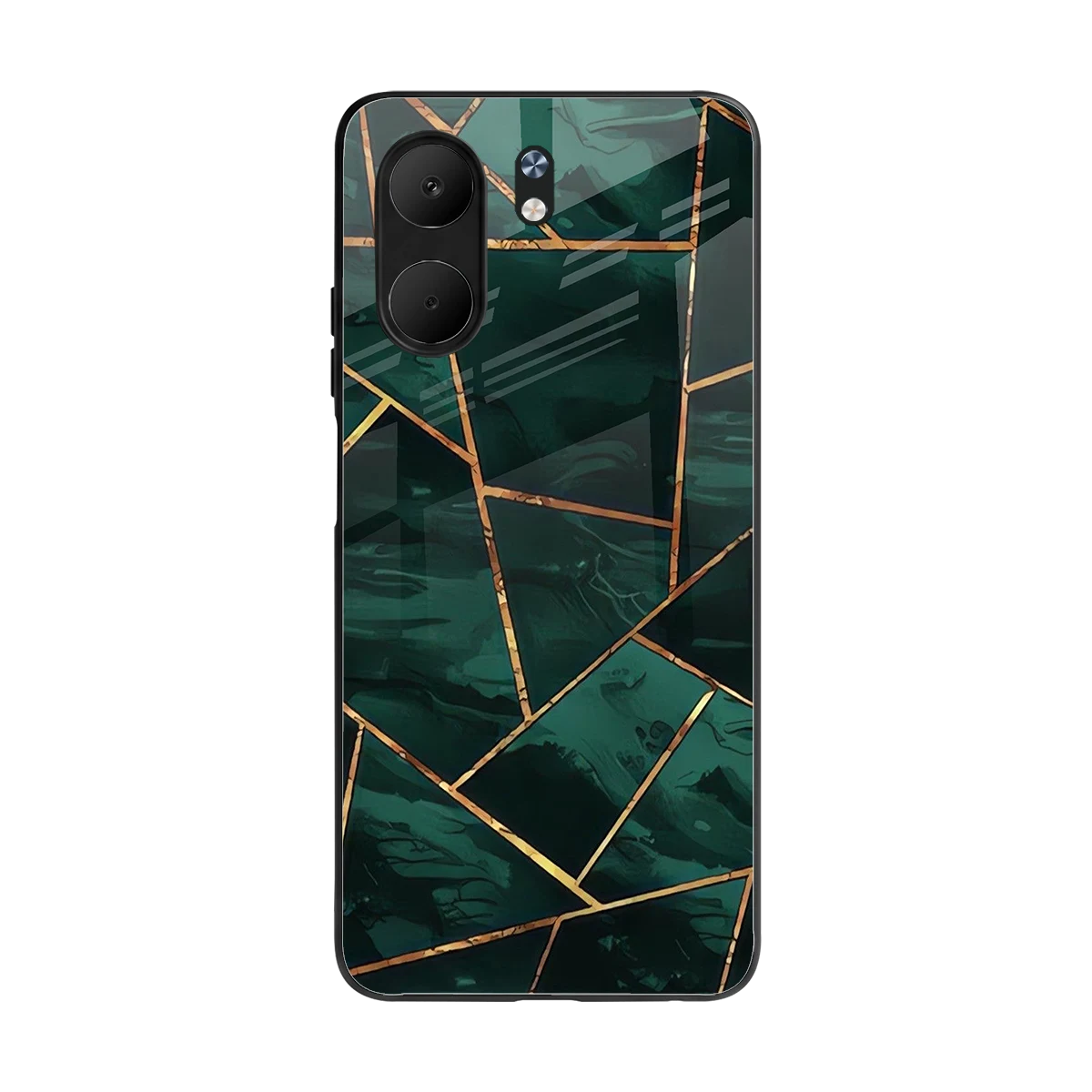 Geometric green back phone cover | glass case for oppo a5x 5g